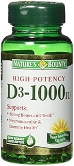 Nature's Bounty Vitamin-D3 25mcg (1000 IU) 120 Softgels