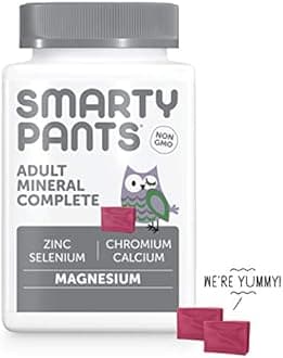 SmartyPants Adult Mineral Complete Daily Gummy Vitamins: Multivitamin, Multimineral, Gluten Free, Magnesium Citrate, Calcium Citrate, Vitamin C, D3, E, K, Zinc, 60 Count (30 Day Supply)