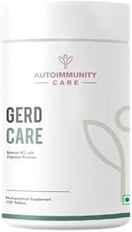 Autoimmunity care GERD Care | Betaine HCL with Digestive Enzymes | Improves Digestion and Nutrient Absorption, Helps Acidity, Gas and Heartburn Relief | 120 Tablets