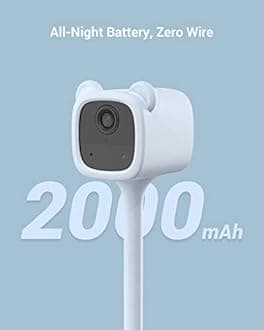 EZVIZ Battery Baby Monitor Camera Wireless No Plug-in, Night Vision Invisible Infrared Light, 2000mAh, Crying Detection, Out-of-Crib Alert, Nursery Rhymes, 1080P, Two Way Talk, Google Alexa Control