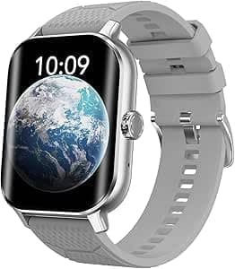 Smartwatch, Blood Glucose Smart Watch for Men Women, Big Screen Health Fitness Watches with Sleep/Blood Pressure/Health Monitor Pedometer, Smartwatch for iOS Android Phones (Grey)