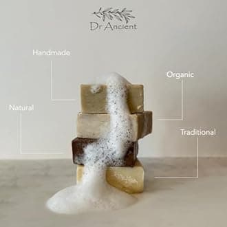 Dr. Ancient Natural Handmade Soap Set - Donkey Milk, Pine Tar, Aleppo Laurel & Bittim - Traditional, Chemical-Free Skincare for Face & Body