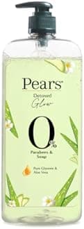 Pears 98% Pure Glycerin Detoxed Glow Body Wash with Aloe Vera and 0% Parabens & Soap for a Detoxed Glow, 750ml