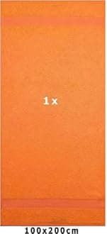 Extra Large Bath Sheet 100 x 200 cm Super Jumbo Big Bath Sheets Towels Beach Body Wrap XL Bath Towels 600-GSM (Orange)