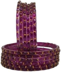 Raindrop Glass Bangles Set Beads Work | Traditional Chudi Bangle Set for Women & Girls | Wedding, Party & Gift Wear (packing 12 bangles)