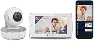 Motorola Baby Monitor VM36XL Touchscreen 5" Portable WiFi Video Baby Monitor with Camera HD 720p - Connects to Smart Phone App, 1000ft Range, Two-Way Audio, Remote Pan-Tilt-Zoom, Room Temp, Lullabies
