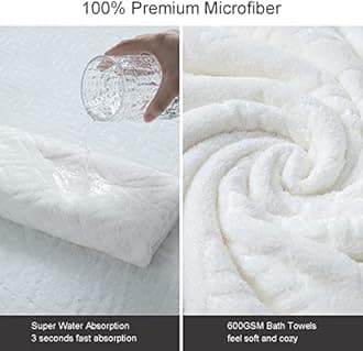 Ferdilan Extra Large Bath Towels Set of 4,35"x70" Oversized Bath Sheet Chair Towels, 600 GSM Ultra Soft & Absorbent Towels for Bathroom, Quick Dry Towel for Gym Hotel Camp Pool White