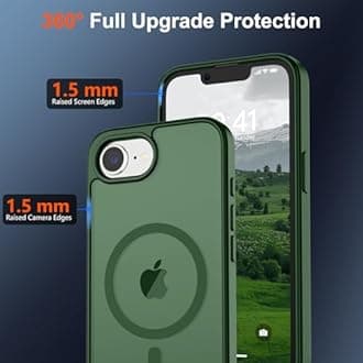 SUPFINE Magnetic for iPhone 16e Case 2025 (Compatible with MagSafe)(Military Grade Drop Protection) Slim Translucent Matte Shockproof with Anti-Fingerprint Phone Case,Deep Green
