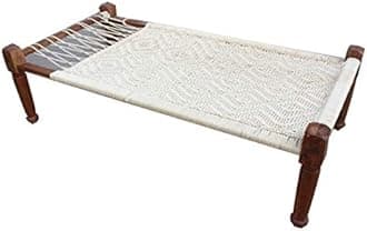 Doxey Indian Design Urban Manjhi Woven Natural Rope Charpai Daybed