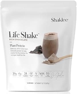 Shaklee Life Shake™ Plant Protein Rich Chocolate - Complete Meal Replacement with 20g Protein, 6g Fiber, 24 Vitamins & Minerals - Supports Satiety & Healthy Weight - Non-GMO - 14 Servings