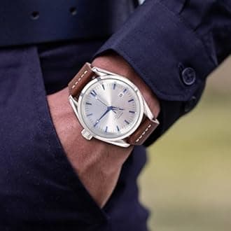 WOCCI Antique Watch Strap, Top Grain Leather, French Wax Thread, Quick Release, Stainless Steel Buckle, Replacement Straps for Men, Band Width 17 mm, 18 mm, 19 mm, 20 mm, 21 mm, 22 mm, 24 mm