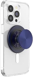 PopSockets: PopGrip Round for MagSafe - MagSafe Adapter Ring Included - Holder and Handle for Smartphone and Cases with Interchangeable Top - Aluminum French Navy
