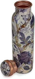 FURNISHFUL FINESSE Copper Water Bottle 34 oz Ayurvedic Pure Copper Vessel For...