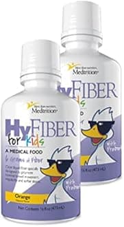 Medtrition HyFiber Liquid Fiber for Kids in Only One Tablespoon, Supports Regularity and Softer Stools, FOS Prebiotics for Gut Health, 6 Grams of Fiber, 32 Servings per Bottle 16 Fl Oz (Pack of 2)