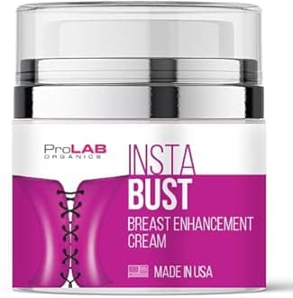 ProLab Organics InstaBust Breast Enhancement Cream – Bust Firming & Lifting Formula for Fuller, Rounder, Bigger Breasts – Volume Boosting Topical – Made in USA