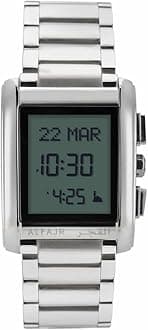 Digital Dress Watch For Men- Ws-06S Stainless Steel Casual Men With Worldwide Prayer Times & Compass, Silver, Casual,