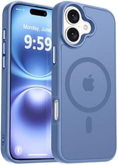 MOCCA Strong Magnetic for iPhone 16 Case, [Compatible with Magsafe][16FT Mil-Grade Drop Protection] Slim Thin Translucent Matte Protective Cover Case for iPhone 16 Phone Case 6.1", Blue