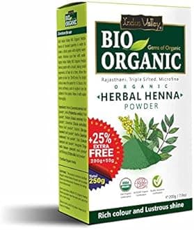 Bio Organic Herbal Henna Powder Rich Colour and Lustrous Shine (200g+50g, Green)