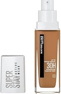Maybelline New York Super Stay Active Wear, waterproof foundation with high coverage, long-lasting facial make-up, colour: No. 60 Caramel, (Medium to Dark), 1 x 30 ml