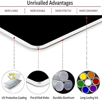 Security Camera Sign Metal, (2 Pack) Video Surveillance Signs for Home, 10" x 3.5" Black Camera in Use Sign Outdoor, Aluminum Warning Security Signs for House