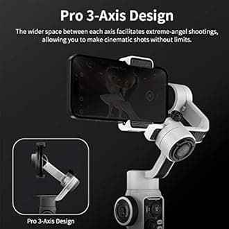 Zhiyun Smooth 5S Professional Gimbal Stabilizer for Smartphone, Handheld 3-Axis Phone Gimbal, Portable Stabilizer for Vlogging, YouTube, Tiktok, Live Video Compatible with iPhone and Android - White