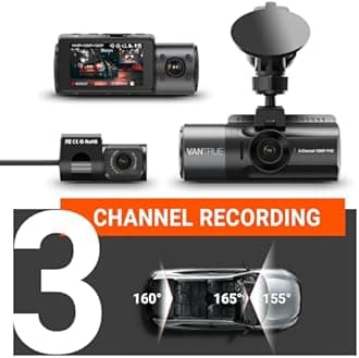 Vantrue N4 3 Channel Dash Cam, 4K+1080P Dual Channel, 1440P Front 1080P Inside 1080P Rear Three Way Triple Car Dash Camera, IR Night Vision, Capacitor, 24 Hours Parking Mode, Support 256GB Max