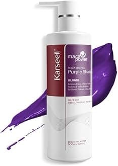 Karseell Purple Shampoo for Blonde Silver Gray Highlighted Hair Professional Neutralizes Brass & Yellow Tones 16.90 oz 500ml