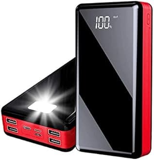 XIAOPENGCASE 50000mAh Power Bank High-capacity Portable Outdoor Travel Powerbank Poverbank Mobile Phone Fast Charger for Xiaomi Mi IPhone Tablet Case (Color : Red)