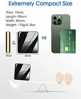 KLL Power Bank with Built in Cables, 10000mAh Slim Portable Charger LED Display, Small External Battery Pack with 4 Inputs and 5 Outputs Phone Charger for iPhone Samsung Huawei iPad etc (Black)