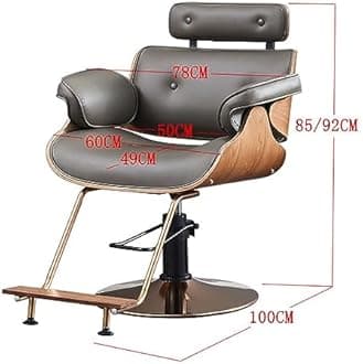 Classic Leather Hydraulic Barber Chair with 360 Degree Swivel Adjustable Height for Salon Beauty Tattoo Hairdressing Shaving and Styling Grey