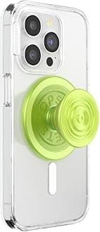 PopSockets Phone Grip for MagSafe, Magnetic Holder, Phone Stand, Neon Green - Ripple Iridescent Absinthe