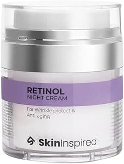 Retinol Night Cream For Wrinkles & Anti-Aging | Lightweight Cream for Age Spots, Fine Lines and Wrinkles | Anti Aging Cream For Women & Men | For All Skin Types | 50 g