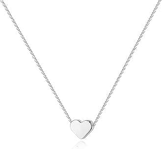 14K Gold Plated Cubic Zirconia Heart Necklace | Cute Dainty Love Pendant Necklaces for Women - Valentines Day Trendy Jewelry