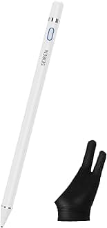 SEIBEN Universal Stylus Pen Compatible With Ios &Android Enabled Devices, High Precision & Sensitivity,Rechargeable Stylus Works With All The Mobiles/Tabs Free Glove Inside The Box,Smartphone, White