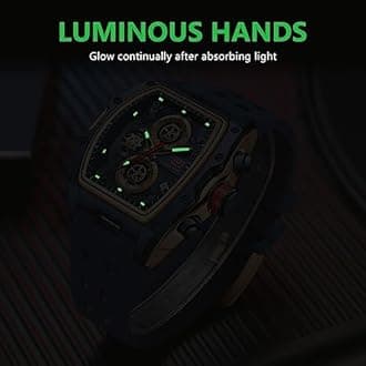 AIMES Watch Wristwatch for Men Fashion Casual Cool Big Dial Watch Luminous Waterproof Sport Analog Quartz Business Mens Watches Silicon Strap Dress Watch