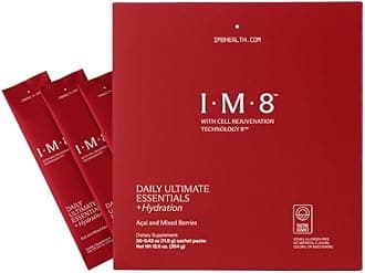 - Daily Ultimate Essentials All-in-One Multivitamin Supplement, 92 Nutrient Rich Ingredients CoQ10, Probiotics, Vitamins, Greens, GF, Acai Mixed Berry (30 Servings, Travel Packs - Tumbler Included)