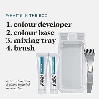 Just For Men Moustache & Beard M45 - Dark Brown Black Dye, Eliminates Grey For a Thicker & Fuller Look With An Applicator Brush Included – M45