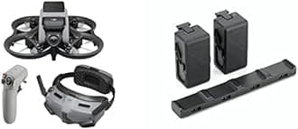 DJIAvata Explorer Combo + Fly More Kit - First-Person View Drone With Camera, 4K Video, Super-Wide 155° FOV, Includes New RC Motion 2 And Goggles Integra, 2 More Batteries For Extended Flight Time