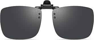 Polarized Clip-on Flip Up Metal Clip Rimless Sunglasses for Prescription Glasses