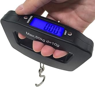 AFUNTA 50Kg/10g LCD Home Electronic Digital Portable Hanging Weight Hook Travel Luggage Scale