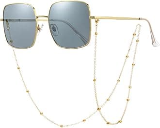 Veda Tinda Vision Sunglasses for Women Trendy Retro 70s 90s Womens Oval and Square Shades UV400 Protection with Glasses Chain