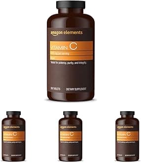 Amazon Elements Vitamin C 1000mg, Supports Healthy Immune System, Vegan,10 Month Supply,300 Tablets(Pack of 4)