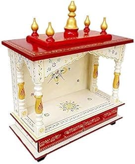 Kamdhenu Art and Craft Wooden Home Temple, Dimensions 22.9D x 45.7W x 53.3H Centimeters
