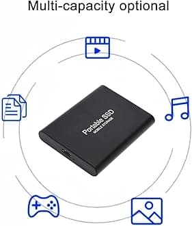 16TB Portable SSD External Hard Drive – USB 3.1 High-Speed Solid State Drive with USB-C to A Cable – Reliable Storage Solution for Windows PCs & Laptops – Ideal for Backup, Files & Media