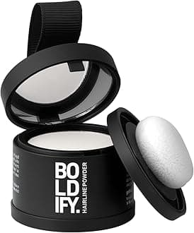 BOLDIFY Hairline Powder - Water-Resistant Root Touch Up Hair Color for Gray Coverage - 24-Hour Stain-Proof, Mess-Free Hair Powder for Thinning Hair - White
