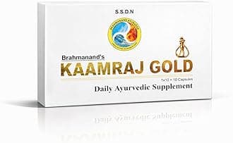 Brahmanand Kamraj Gold Ayurvedic Capsules for Men | Boost Energy, Stamina & Strength | Enhances Vitality, Performance & Stress Relief | Enriched with Traditional Herbs & Bhasmas | 10 Capsules