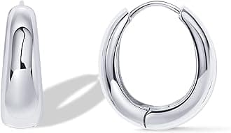 14K Gold Plated 925 Sterling Silver Post Small Chunky Hoops Earrings | Thick Lightweight Gold Hoop Earrings for Women