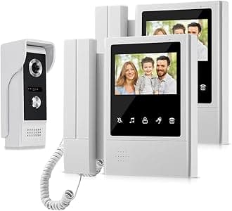 4.3-inch Video Intercom 2 Monitors Door Phone Doorbell System for Home 700TVL IR Night Vision Camera Doorphone Waterproof Support 100 Meters