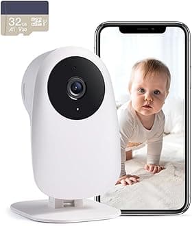 Nooie Baby Monitor WiFi, 2K Baby Monitor with Camera and Night Vision Video Baby monitor, Baby Camera with Motion/Sound Detection, Remote APP Control, Two Way Audio, Work with Alexa, Cloud/SD Storage