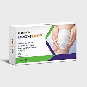 Bromtryp Tablets for Injury Recovery & Wound Healing | Oral Enzyme Therapy with Turmeric Curcumin | Natural Pain Relief & Inflammation Support - Nutritional Supplement, 60 Tablets